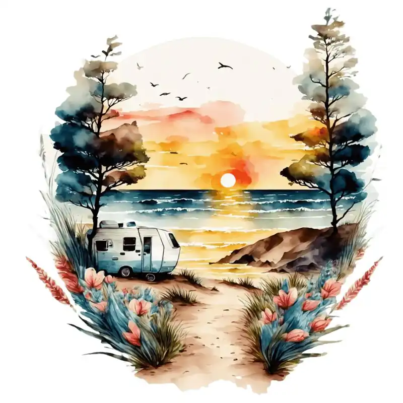 Watercolor Camper 2 Seasonal Sale