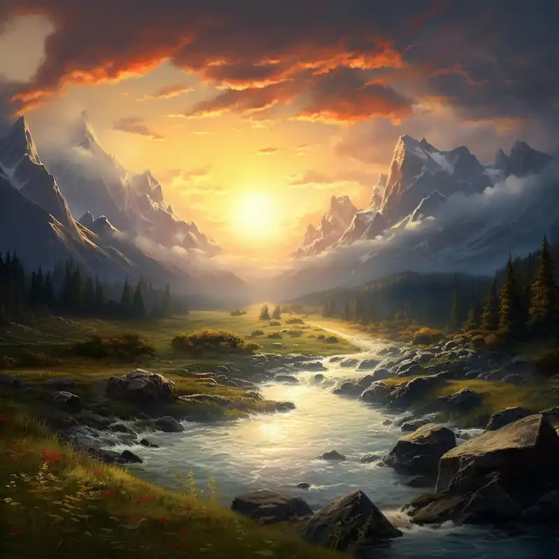 Sunset Mountain Landscape Direct From Manufacturer