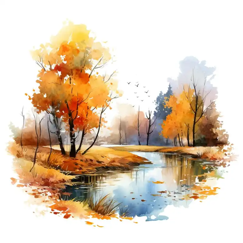 Watercolor Autumn Landscape 36 Low Price
