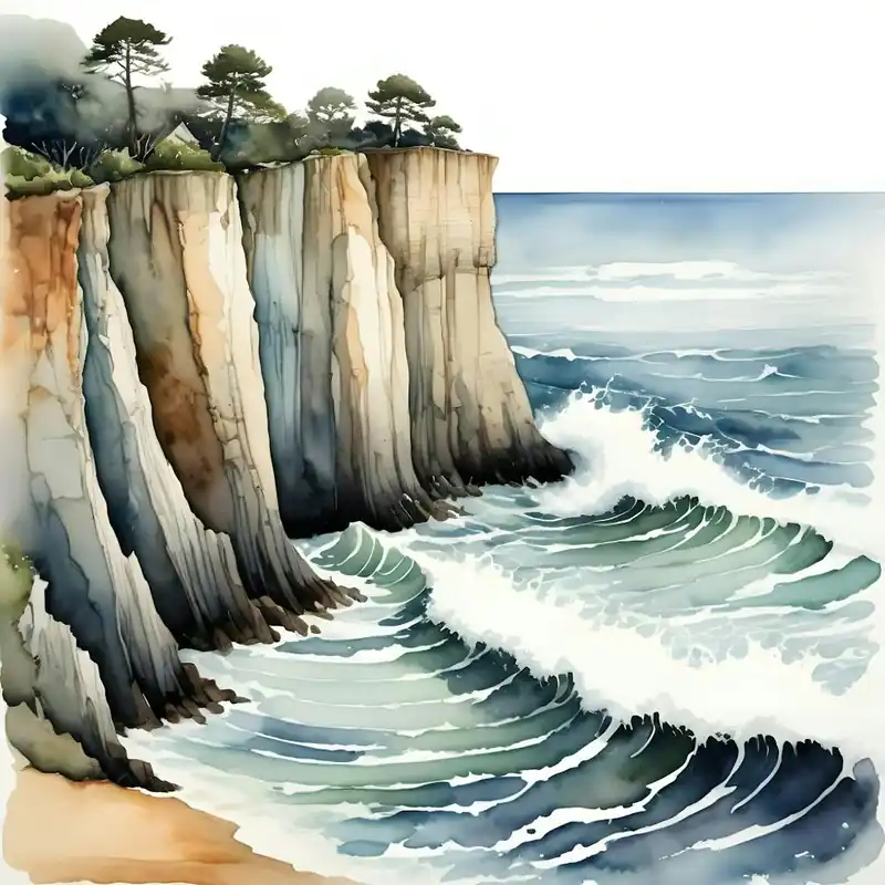 Watercolor Of Cliffs Brand New