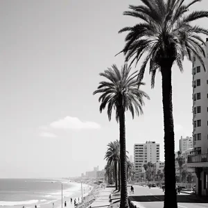 Tel Aviv Israel Mediterranean Black And White Photography Analogue 8 Markdown