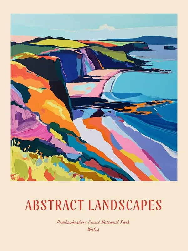 Trusted Brand Colourful Abstract Pembrokeshire Coast National Park Wales 4 Poster