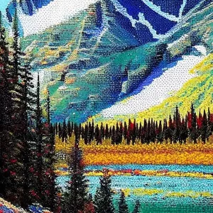 Worldwide Shipping Jasper National Park Canada Pointillism