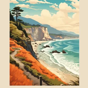 Warranty Included West Coast Trail New Zealand 2 Vintage Hiking Travel Poster