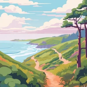 The Causeway Coast Way Northern Ireland Hike Illustration Super Sale