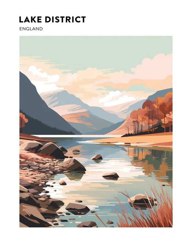 Last Chance Lake District National Park England 1 Hiking Trail Landscape Poster