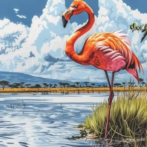 While Supplies Last Greater Flamingo Lake Manyara Tanzania Tropical Illustration 3