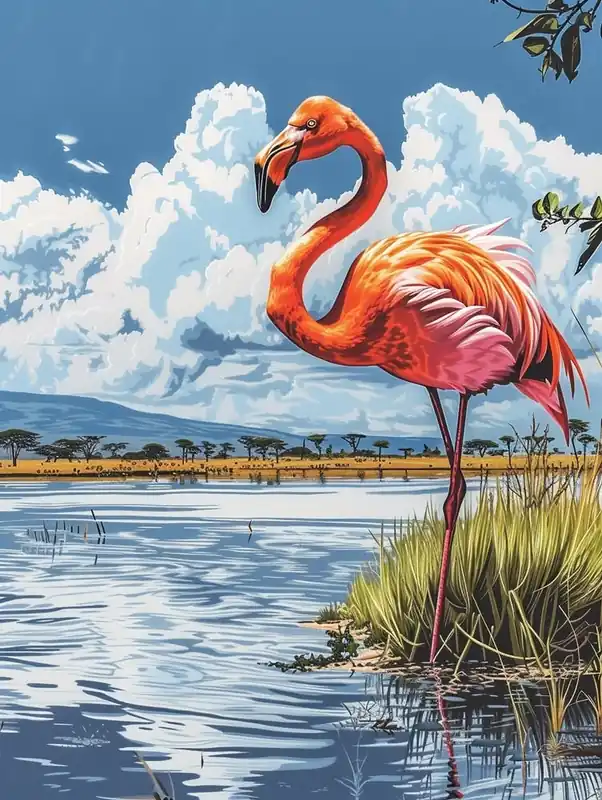 While Supplies Last Greater Flamingo Lake Manyara Tanzania Tropical Illustration 3