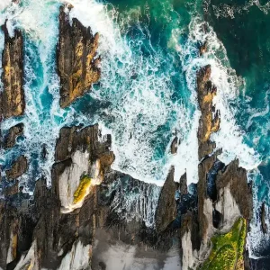 Time-Limited Aerial View Of Cliffs And Ocean