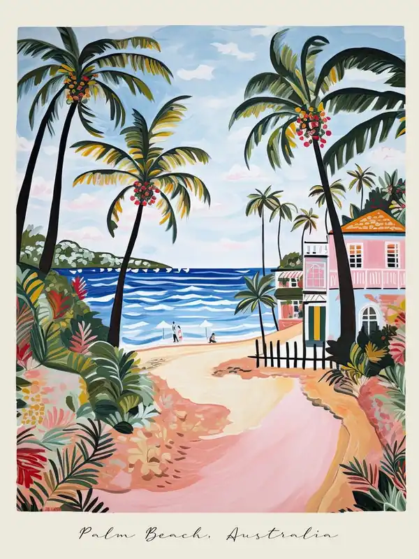 Poster Of Palm Beach, Australia, Matisse And Rousseau Style 3 Don’t Miss Out