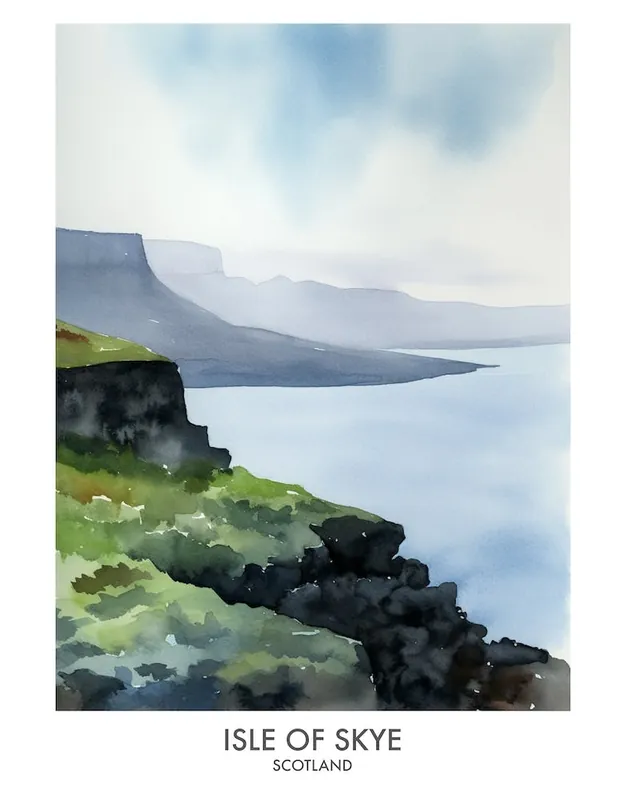 Direct From Manufacturer Isle Of Skye 2 Watercolour Travel Poster