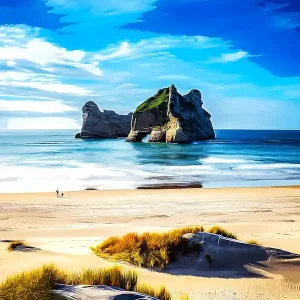 Wharariki Beach,New Zealand Premium
