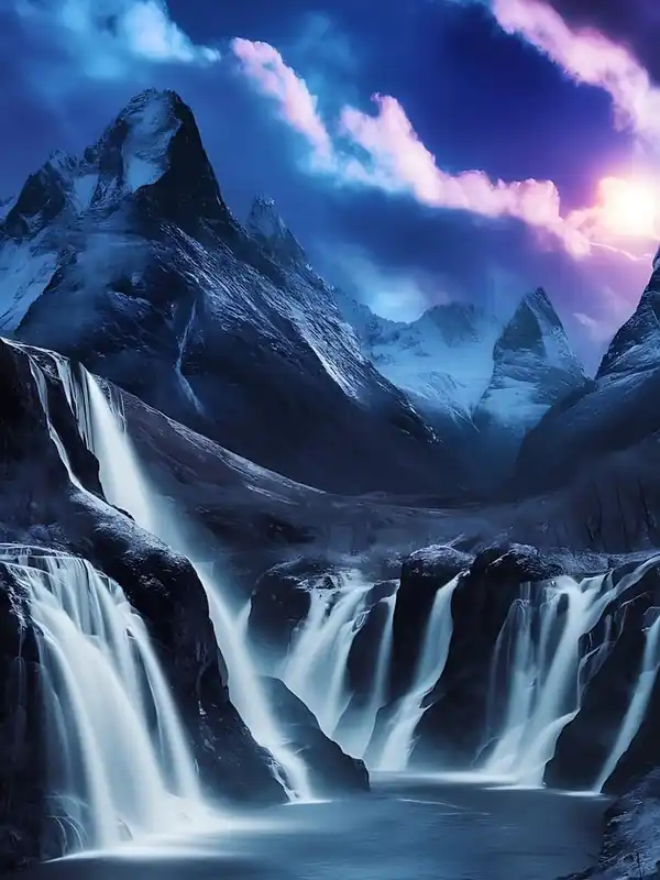 No Minimum Order Waterfall In The Mountains 1