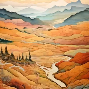 Worldwide Shipping Autumn National Park Painting Olympic National Park Usa 1