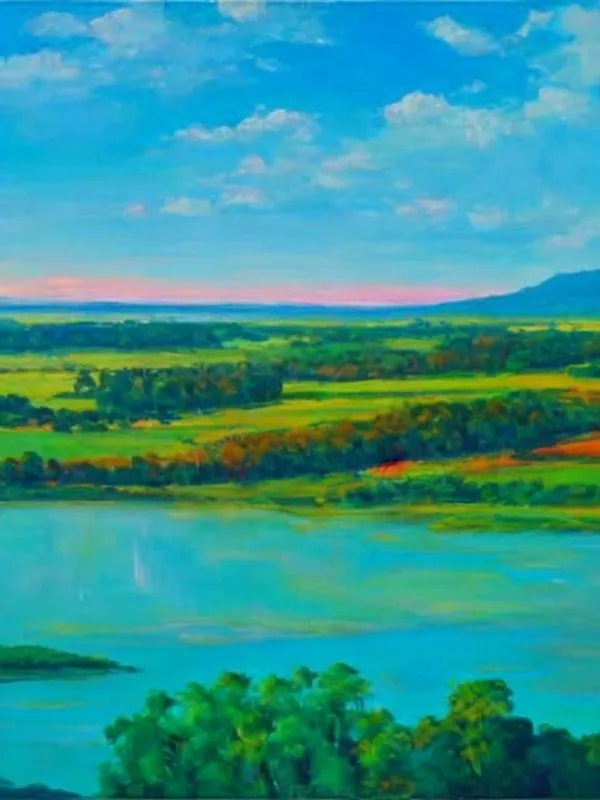Salonga National Park The Democratic Republic Of The Congo Blue Oil Painting 2 Reduced Price