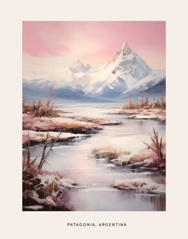 Best Choice Dreamy Winter Painting Poster Patagonia Argentina 2