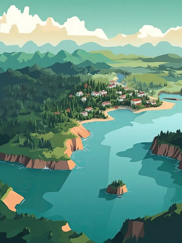 Seychelles, Flat Illustration 2 Limited Edition