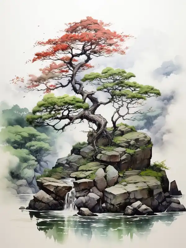 Low Price Nikko In Tochigi, Japanese Brush Painting, Ukiyo E, Minimal 1