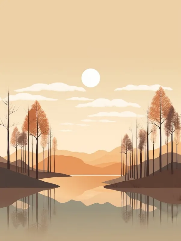 Autumn , Fall, Landscape, Inspired By National Park in the USA, Lake, Great Lakes, Boho, Beach, Minimalist Canvas Print, Travel Poster, Autumn Decor, Fall Decor 5 Viral