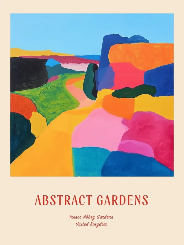 Colourful Gardens Tresco Abbey Gardens United Kingdom 1 Red Poster Authentic