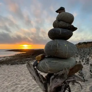 Stacked Rocks On The Beach Limited Time