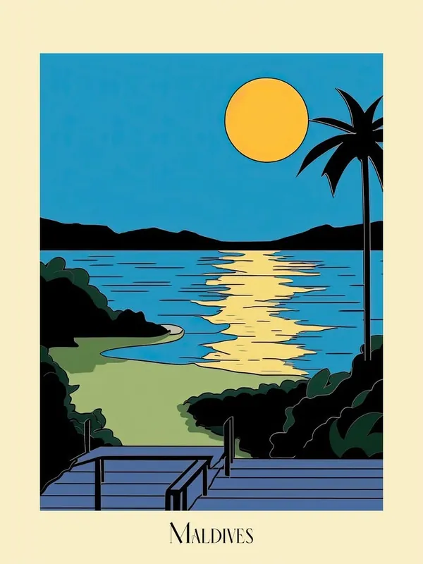 Limited Time Poster Of Minimal Design Style Of Maldives 1