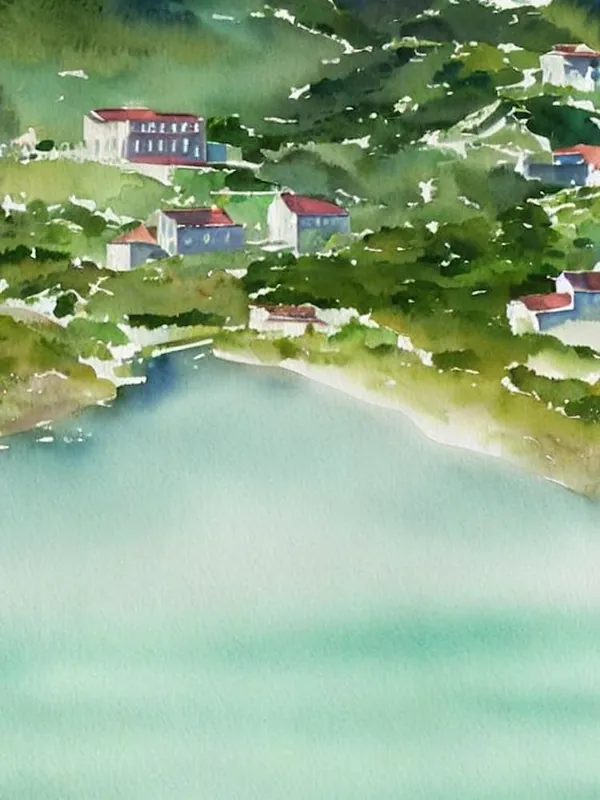 Last Chance Atlantic Islands Of Galicia National Park Spain Water Colour Poster