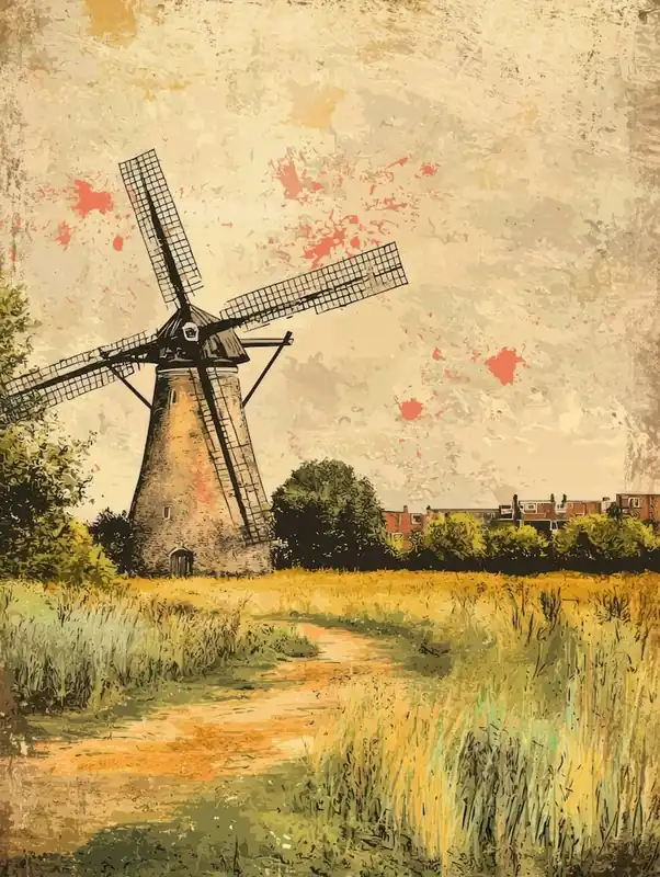 Limited Time Windmill In The Field