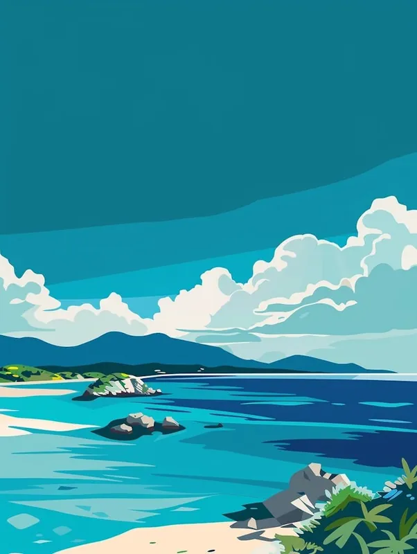 Okinawa Japan 3 Colourful Illustration Special Discount