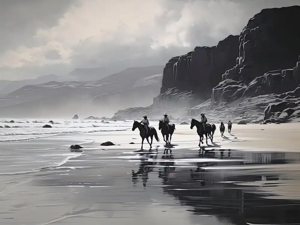 Editor’s Pick A Horse Oil Painting In Cannon Beach Oregon, Usa, Landscape 2