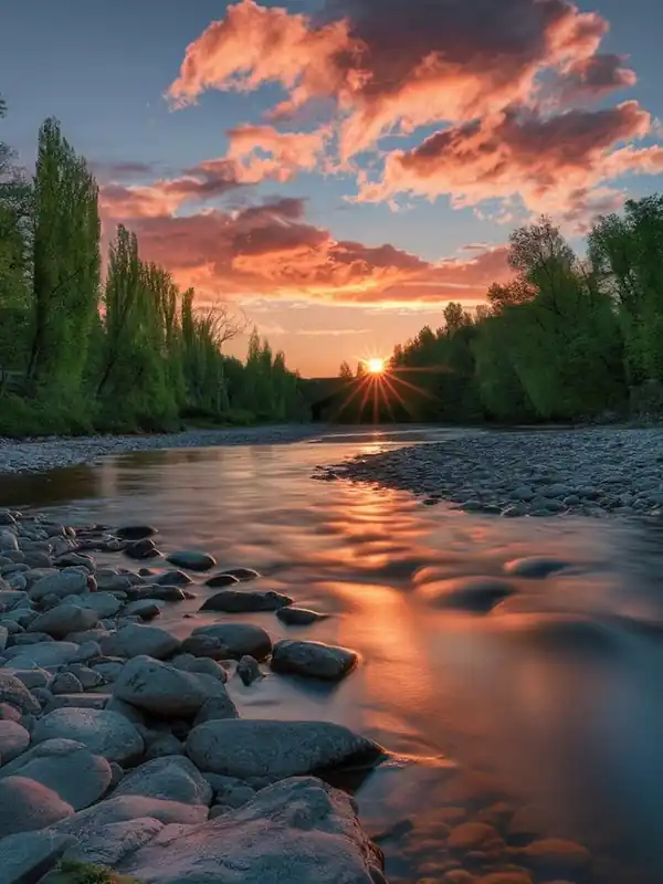 Sunset Over The River 2 Place Order