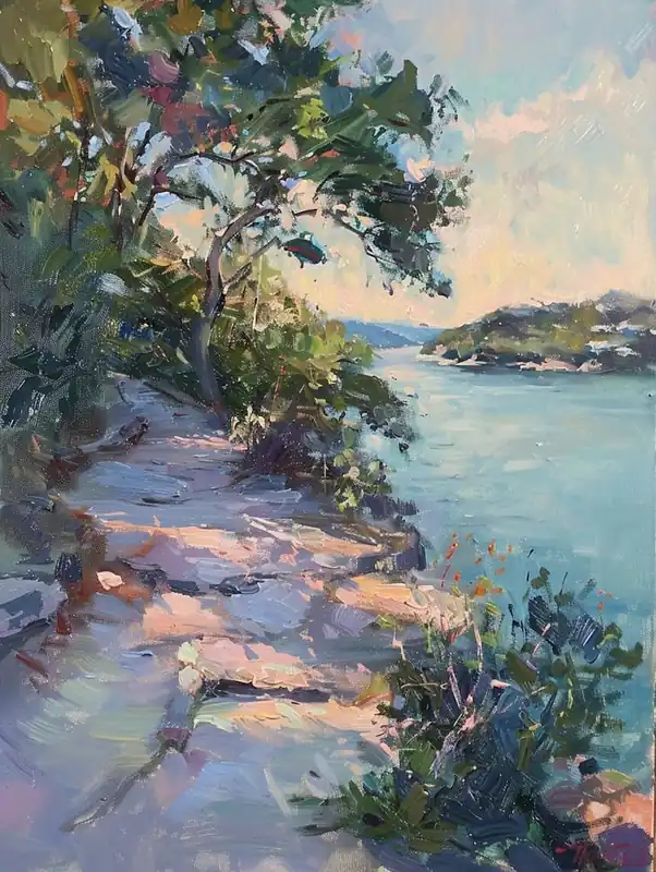 Fan Favorite The Oasis On Lake Travis Austin Texas Oil Painting 1