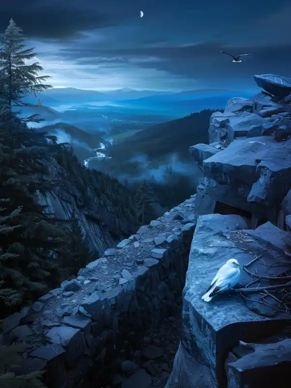 Viral Cliffs At Night