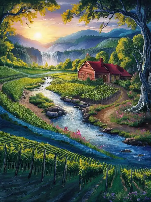 Sunset In The Vineyard Brand New