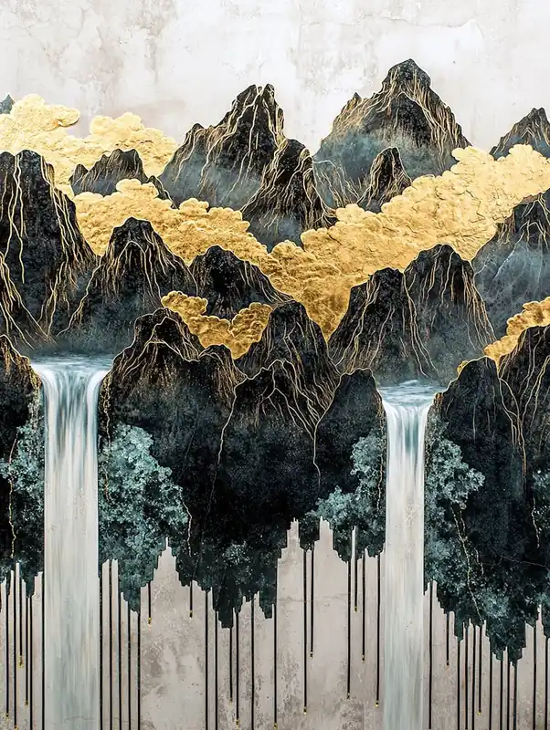 Free Shipping Tian Shan Mountain Golden Peaks - Aerial Opulence