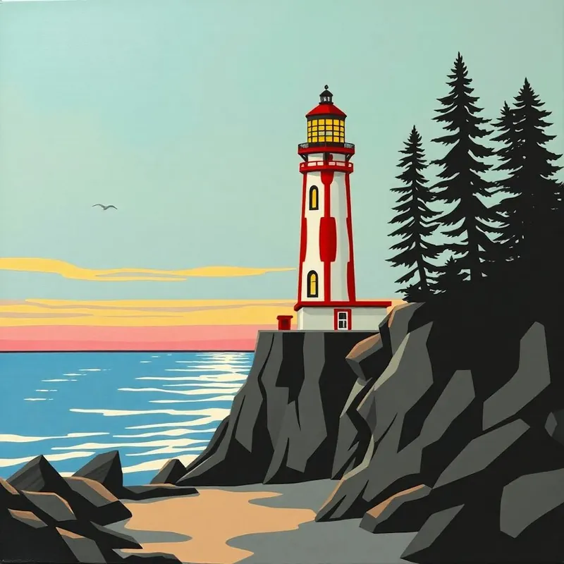 Lighthouse At Sunset Clearance