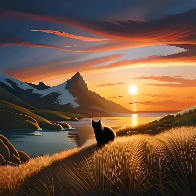 Cat At Sunset 2 Next Day Delivery