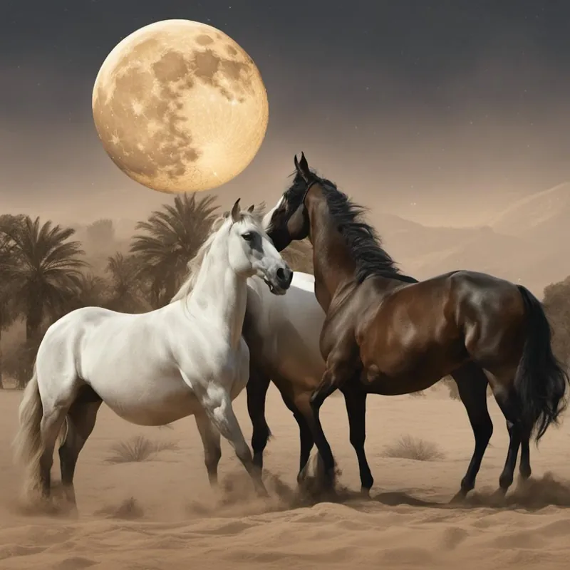 Seasonal Sale 417205 Chevaux Arabes De Race Pure Avec La Nature Et La L Xl 1024 V1 0