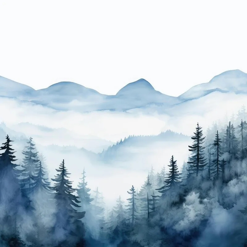 Fast Shipping Watercolor Of A Forest