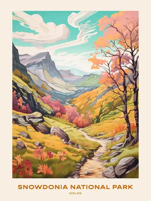 Snowdonia National Park Wales 1 Hike Poster Affordable