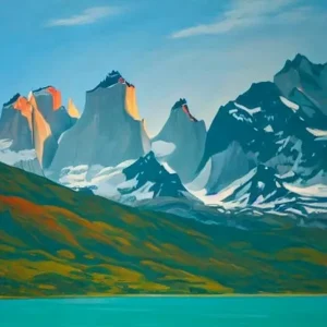 Torres Del Paine National Park Chile Blue Oil Painting 1 Deal