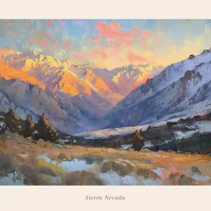 Western Sunset Landscapes Sierra Nevada 2 Poster Seasonal Sale