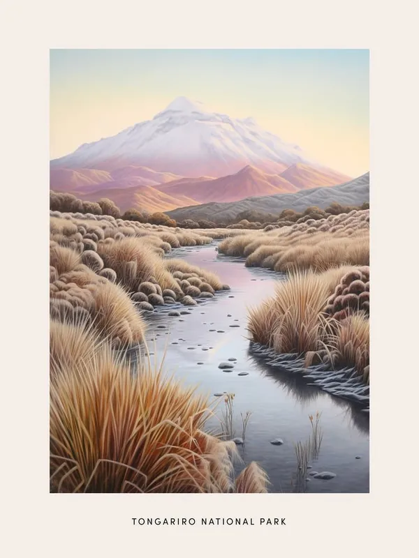 Dreamy Winter National Park PosterTongariro National Park New Zealand 3 Same Day Shipping