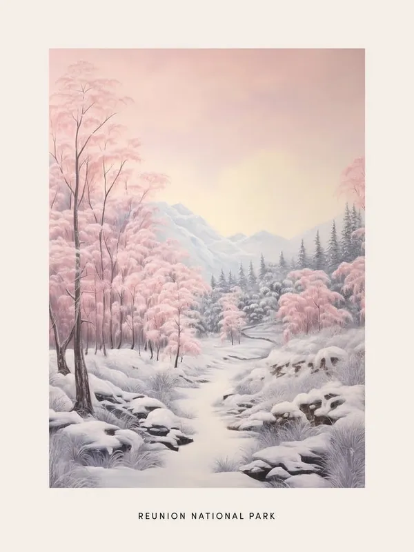 Fan Favorite Dreamy Winter National Park PosterReunion National Park France 3