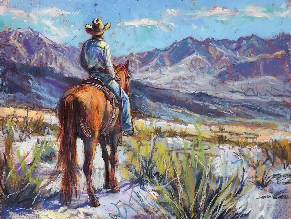 Cowboy In Mojave Desert Nevada 4 Same Day Shipping
