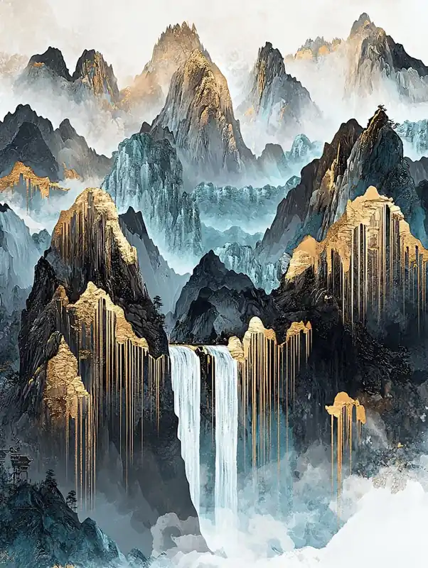 Pyrenean Golden Peaks - Nature Abstraction Cheap
