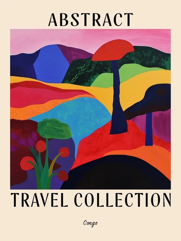 Abstract Travel Collection Poster Congo 1 Free Shipping