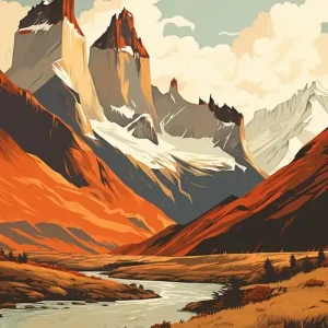 Torres Del Paine Circuit Chile 4 Hiking Trail Landscape Fresh Stock