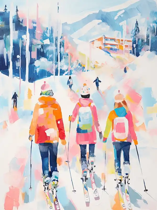 Grab Now Steamboat Ski ResortColorado Usa, Ski Resort Illustration 0