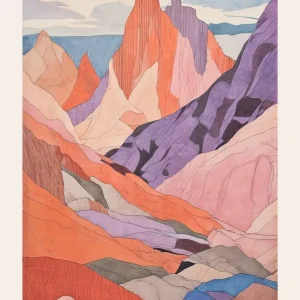 Weekend Sale Cerro Merce Peru 3 Colourful Mountain Illustration Poster